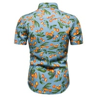 Muškarci Havaji za štampanje Majica Muškarci Proljeće Ljeto TOP Cvjetni šareni ispis Loose Revel Top