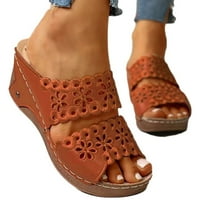 Zpanxa papuče za žene Ljeto novo stil debelo kosilice sa izvezenim šupljim uz rimske papuče Flip flops