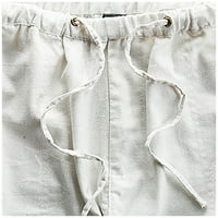Znojeće hlače za muškarce pamučne platnene plus veličine casual elastičnih džepova za struku Duge hlače