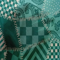 Onuone pamučne svilene talene zelene tkanine blok preteljenog materijala Ispiši šivanje tkanine sa širokim
