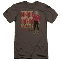 Trevco Star Trek & Dead Man hodanje premium platnene pamučne pamučne tanke FIT 30-majica, ugljen - mali