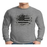 Neugodni stilovi Muška američka država Grafička majica s dugim rukavima The crno-bijeli Patriotski