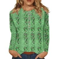 Žene ljetne vrhove Dužine rukavi čipke V izrez Dressy Tops Trendy cvjetni bluze T majice Ekousn