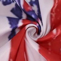 Farstey Žene 4. srpnja Thirts Summer V izrez kratki rukav Bluus Loop Fit American Flag Ispiši Ležerne
