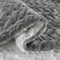Fuzzy Feel Flannel Wool bacaj pokrivač 59 x47 plišano meko toplo, reverzibilno plišano runo kauč za krevet