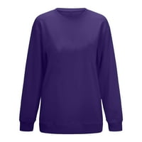 Žene Ležerne prilike sa punim rukavima na vrhu vrhova s ​​otvorenim majicama Bluza Solid Color Duweatshirt HOT6SL44866238
