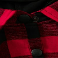 Canrulo Jesenji kauzalni dječački jakna odjeća na kaisu Pljuskovi patchwork dugih rukava s kapuljačom s kapuljačom crvene 2 godine