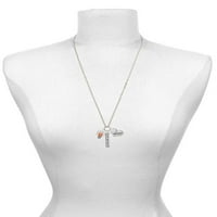 Delight nakit SilverTone 3-D emajl košarka u obruču, uvijek moji matični bar Zoe ogrlica