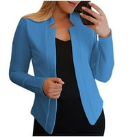 Puntoco Plus Veličina čišćenja ženske boje dugih rukava s dugim rukavima jakna kaput gornje odjeće plava