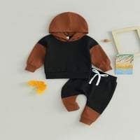 Calsunbaby Baby Boy Outfits kontrastna boja duge rukave duge duge i elastične hlače za mališanu pad