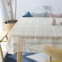 Crochet Hollow Stolcloth Početna Dekorativna pravokutna tkanina čipka Bež spavaća soba Stol za kavu