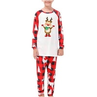 Babys Odjeća roditelj-dijete topli božićni set Štampano kućno nošenje pidžama dvodijelni dijete