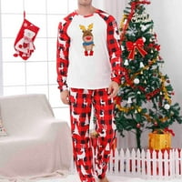 Porodična božićna pidžama roditelj-dijete topli božićni set tiskani kućni nošenje pidžama dvodijelni
