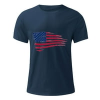 Zvijezde i pruge Print TEE majica za muškarce Classic Fit Crewneck Bluza Patriotska američka zastava
