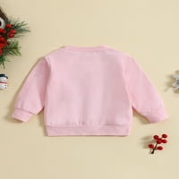 Seyurigaoka Toddler Baby Girg Božićne duksere Dugi rukav Santa Pismo Ispis pulover