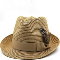 Cocopeaunts Vintage Panama Sun Hat Pamuk Fedora Mužjak Sun Hat ljetna plaža Hat Chapeau Jazz Trilby