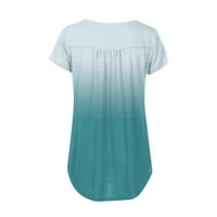 Bluze za žene modni vid V-izrez tiskani tunični vrhovi tastera kratkih rukava za majicu pokloni za žene