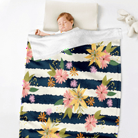 Striped cvjetni klek prekrivač sa jastučnicima za kauč kauč kauč u kancelariji Ljeto šareno pokrivač