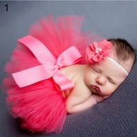 Realyc Newborn Baby Girls Mesh Bowknot Tutu haljina Princess suknja Fotografija rekviziti