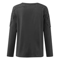 Ženski vrhovi Žene Ležerne prilike pulover okruglog vrata šuplji pulover s dugim rukavima majica za