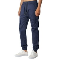 Lenago Cargo Radne hlače za muškarce Plus size Solid Slim Multi džepne tajice Ležerne prilike na otvorenom
