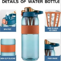 Sportske boce za vodu, 54oz boce za vodu sa propuštanim vodootpornim motivacijskom bocom vode u cijelom dnevnoj za fitnes, teretanu i vanjsku aktivnost