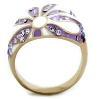 Dizajn nakita Luxe Ženski zlatni prsten od nehrđajućeg čelika za žene sa višebojnim kristalima - veličine 10