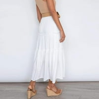 Wofedyo suknje za žene Žene Elastični visoki struk Boho Maxi Suknja Ruffle Line Swing Long suknje Culottes