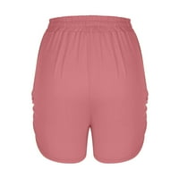 Caveitl ženske casual šorc, žene čvrste džepove kratke hlače Ležerne prilike radne kratke hlače ružičaste,