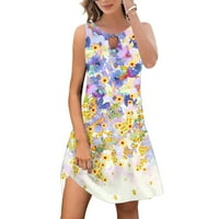 Ljetna tenka vrhunska haljina za žene Grafički cvjetni print Kvalitetni otvor bez rukava bez rukava