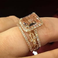 Bacc pribor Dijamantni temperament Zlatni prsten set Geometrijski nakit Jednostavni prstenovi Nakit