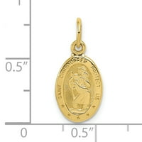 Karat u karatsu 10k žuti zlatni saint christopher medalja privjesak šarm
