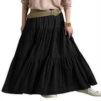 Žene Ležerne prilike Vintage Long Pleased Visoko struk Maxi suknje