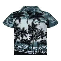 Mens Regular Fit Chort rukav Ležerne prilike Havajska košulja Okrenite na plaži na ovratniku Nosite aloha košulju za odmor Putovanje