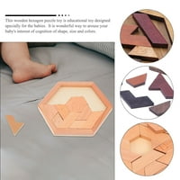 Puzzle drveni šesterokutni tangram igre mozga igra ruski blokovi zagonetke Dječje igračke uzorak teaser blok oblik drvena stabljika 3D