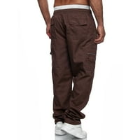 Wofedyo teretni pantalone za muškarce muške više džepne hlače ravno-noge kombinezone Sportsko parkour Fitness hlače Duksevi za muškarce