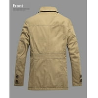 Holloyiver novi modni muški srednji kaput plišani zadebljani tanki plaćeni casud srednji dugi vjetar