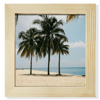 Ocean pijeska plaža Sea Tree Tree Slika Square Square Frame Frame Wall StolPop displej