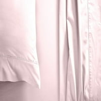 Postavljeni lim - ravni lim, opremljeni list duboki džep i jastučnici - egipatski pamuk i broj navoja - ekstra mekani i luksuzni - ružičasti čvrsti, puni veličine