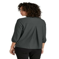 + Metle žensko rastezanje Crepe 3 4-rukave bluza 2011