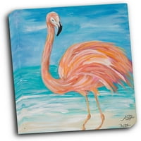 Flamingo izbliza galerije zamotana rastegnuta platna
