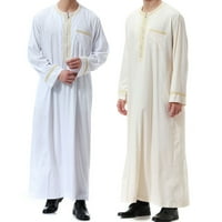 Vnanda muslimanski muškarci dugi rukav Thobe Bliski Istok Saudijske Arapske kaftne islamske abaya haljina Dubai haljina