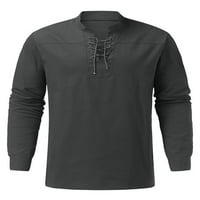 Nizini Muškarci Zima Jesen Basic Tee Henley majica Dugi rukav Hipi Casual Beach Tops V izrez Solid Henleyji košulja Bluza
