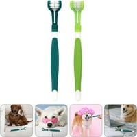 Zub za pse čišćenje četkica štenad opskrbljuje zelena mačića zubna mačka trostruka četkica za psećka