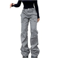 HVYesh Tergo hlače Žene dame ulice Modni dizajn Sense Multi džepni kombinezon za crtanje elastičnih sportskih hlača s niskim strukom