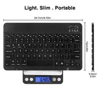 U lagana ergonomska tastatura sa pozadinskim RGB svjetlom, multi uređaj tanka punjiva tipkovnica Bluetooth