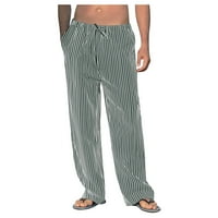 Amidoa muške hlače od pune boje crteže prozračne pamučne labave pantalone plus pantalone veličine