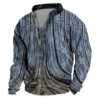 Leey-World Polo majice za muškarce Muške dugme dugih rukava majica Botton Vanjski uzorak Top majice
