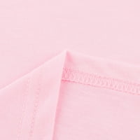 Ženske vrhove Moda Željeza Labave ljeto Čvrsta boja Okrugli vrat bez kauta, majice kratkih rukava ružičaste