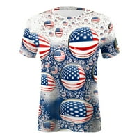 Qolati američke majice za zastave za žene zvijezde Stripes Print Patriotsko kratki rukav, 4. jula Labavi